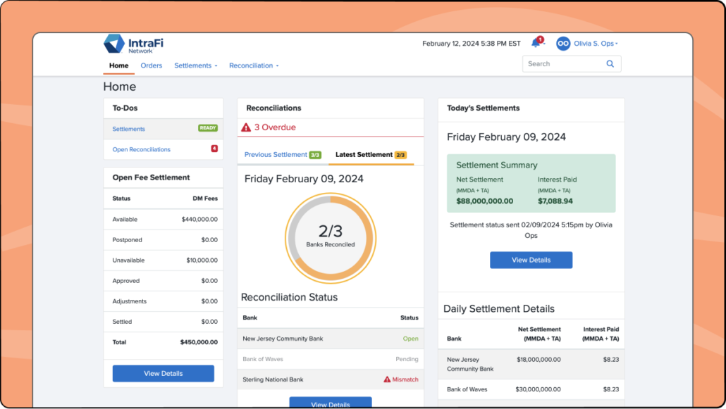 IntraFi cash sweep software design.